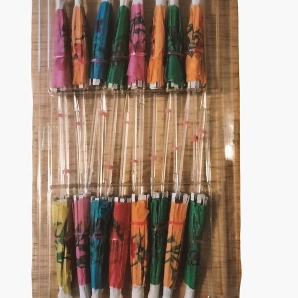 Umbrella Cocktail Picks Boat Drinks Pool Party Tropical Tiki 16 Pc Colorful - Picture 5 of 6